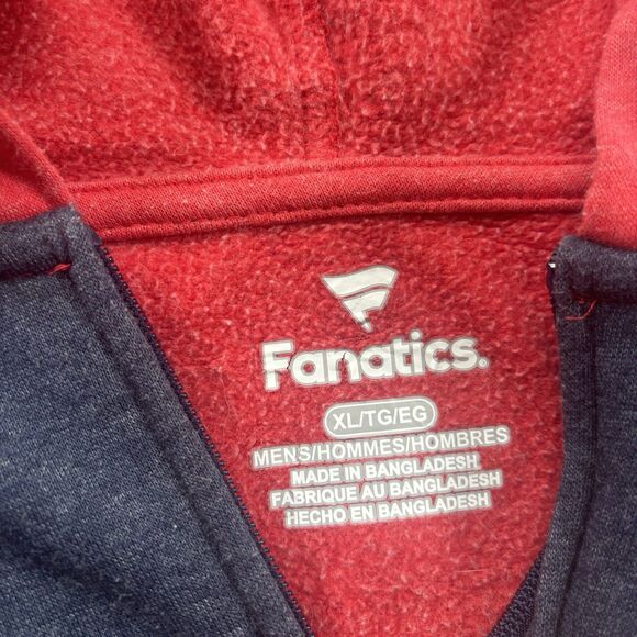 XL Fanatics Boston Red Sox Full Zip Hoodie Sweatshirt Red/Navy Blue Men's - Picture 6 of 12
